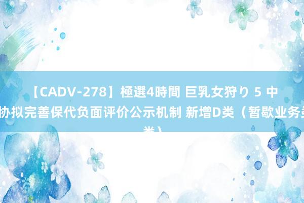 【CADV-278】極選4時間 巨乳女狩り 5 中证协拟完善保代负面评价公示机制 新增D类（暂歇业务类）