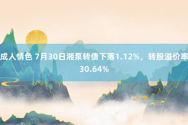 成人情色 7月30日湘泵转债下落1.12%，转股溢价率30.64%